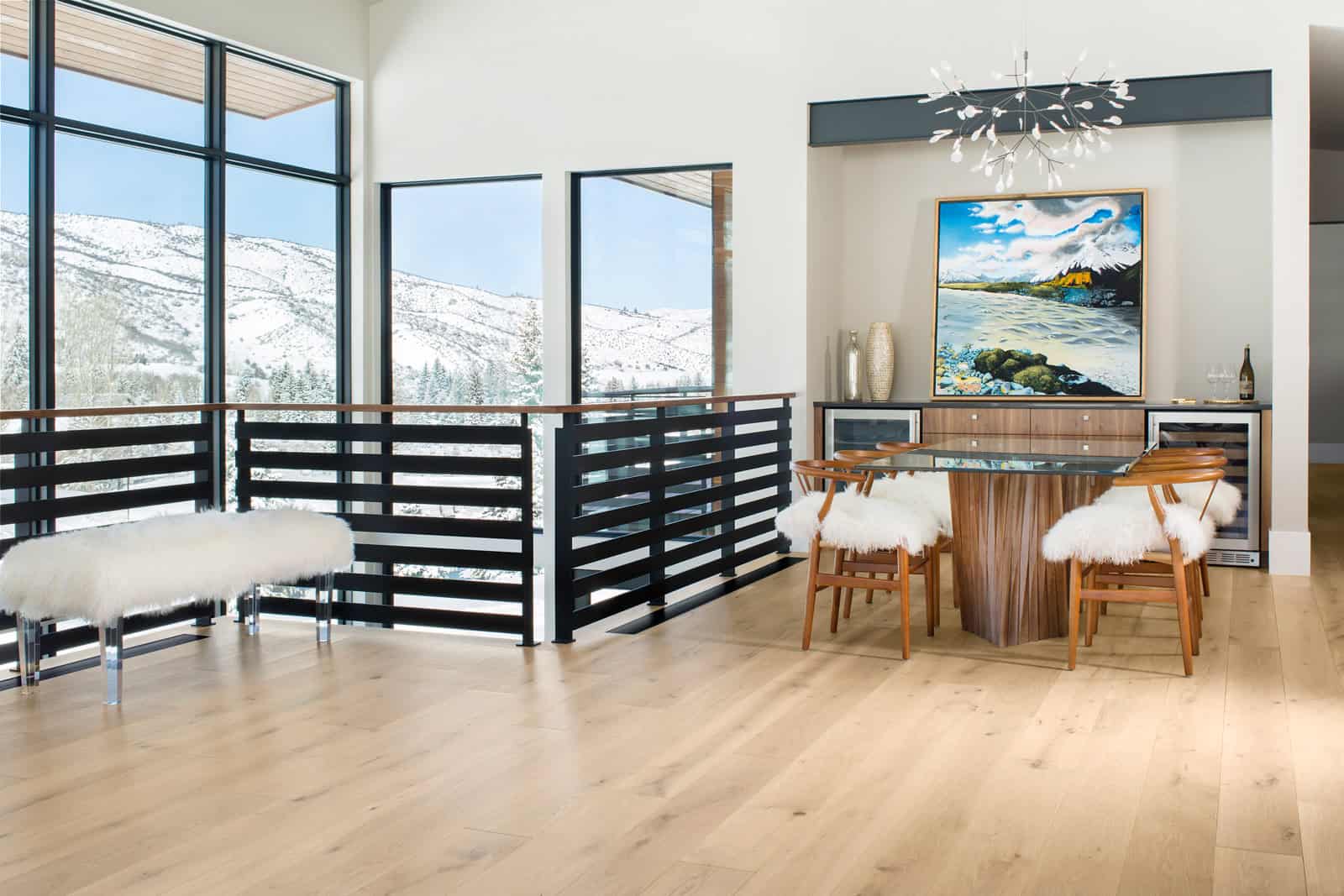 A dining room view from the Utopia in Lake Creek project.